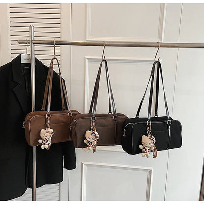 Casual Large Capacity Suede Shoulder Bag For Women Retro - Smarsty