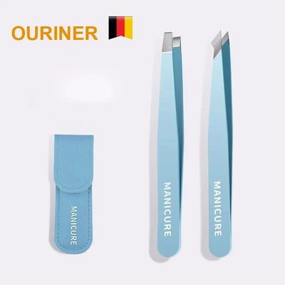 Stainless Steel Eyebrow Tweezers for Precise Hair Removal - Smarsty