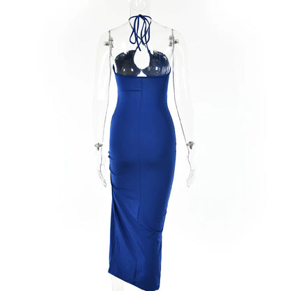 Sleeveless Sexy Female Midi Backless Dresses Slim Night Club Party Women's Dress Bodycon Vestidos Elegantes Para Mujer - Smarsty