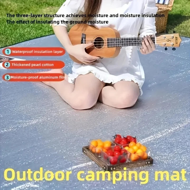 Waterproof Mat Double-sided Aluminum Film Moisture-Proof Mat Portable Picnic Mat Outdoor Tent Camping Beach Moisture-Proof  Mat