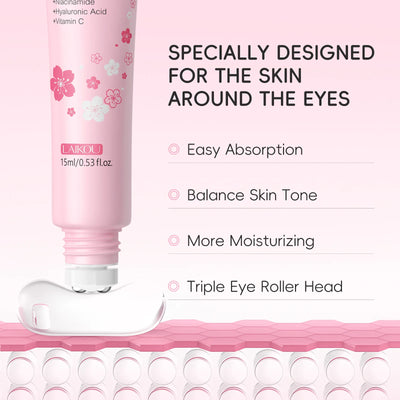 LAIKOU Sakura Eye Serum Roller for Dark Circles - Smarsty