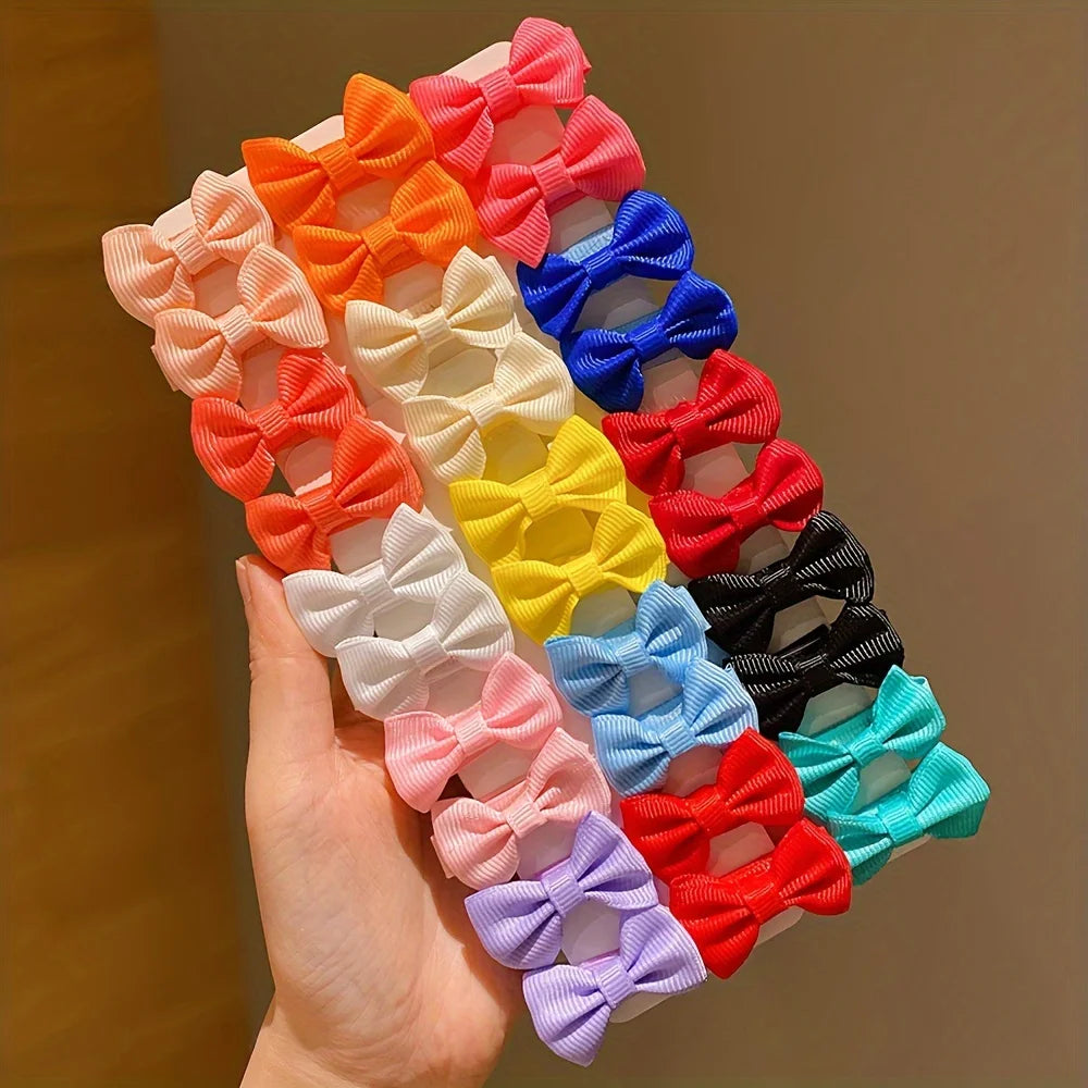 Colorful Bow Hairpins For Little Girls Gentle Holders - Smarsty