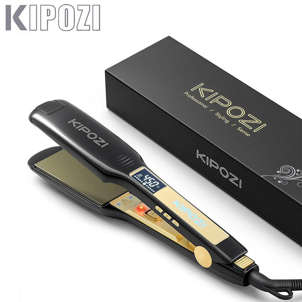 KIPOZI Professional Titanium Flat Iron with LCD Display - Smarsty