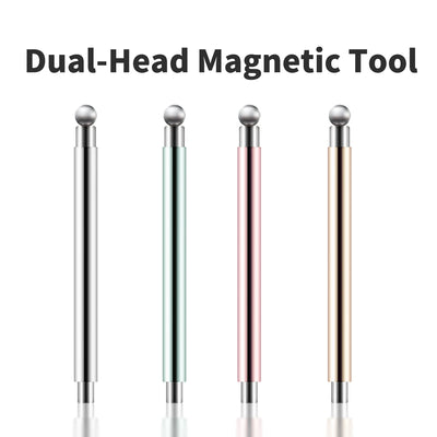 Cat Eye Nail Art Magnetic Tool Cylindrical Stick with Ball Magnet Manicure Accessory for Glass Bead Effects Fits UV Gel Polish - Smarsty