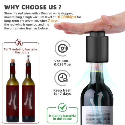 Vacuum Wine Bottle Stopper With Sealed Storage - Smarsty
