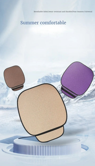 Breathable Ice Silk Car Seat Cushion Non-slip and Wear-resistant Solid Color Ice Silk Car Seat Cover, Universal Fit Most Cars - Smarsty