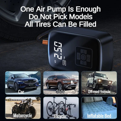 Car Air Pump Air Compressor 12V 150PSI Electric Wireless Portable Tire Inflator Pump for Motorcycle Bicycle Car Tyre Ball - Smarsty