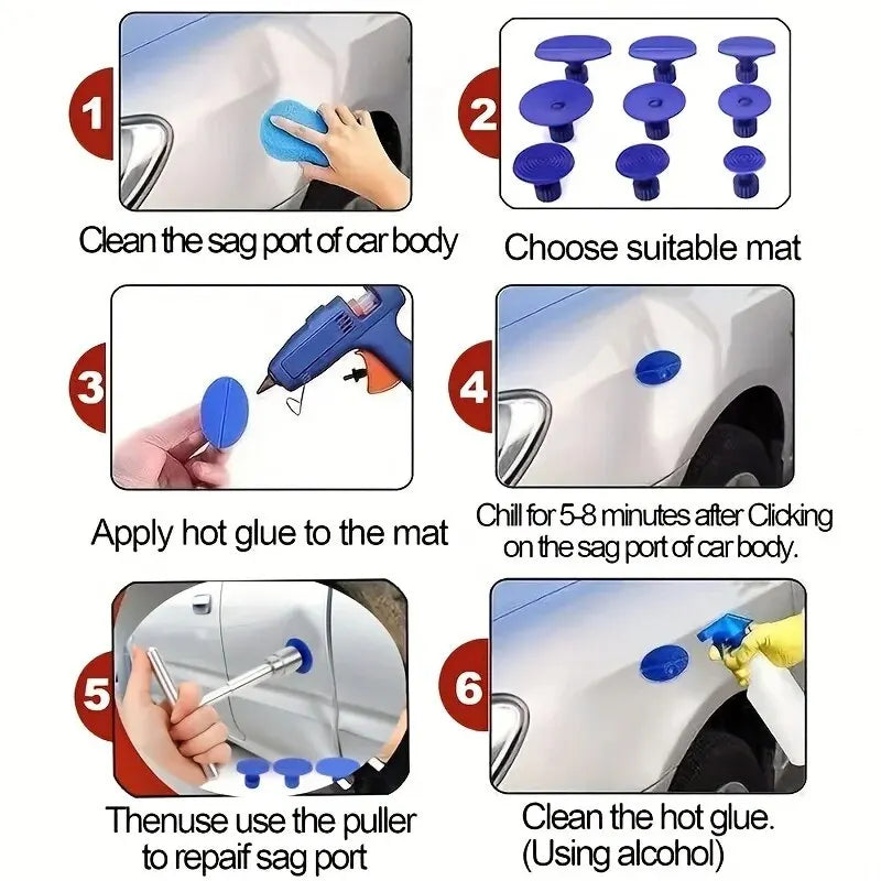 Car Dent Repair Tool Auto Body Part Mechanical Sheet Metal Paintless Dent Removal Puller Kit Hand Tools Kit Set - Smarsty