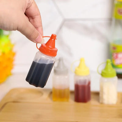 4PCS Kitchen Household Sauce Vinegar Squeeze Bottle Portable Outdoor Barbecue Picnic Feast Bottle Kitchen Accessories Small Tool by Smarsty