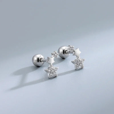 Hypoallergenic Heart Stud Earrings Screw Back For Women - Smarsty