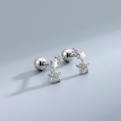 Hypoallergenic Heart Stud Earrings Screw Back For Women - Smarsty