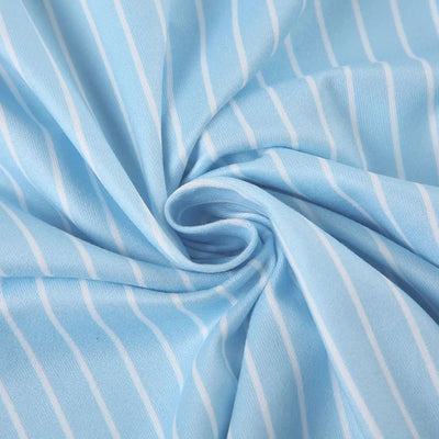 Sweetown Blue Stripe Short Sleeve Shirts For Women Button Up Turn Down Collar Slim Simple Casual Preppy Tops Basic Summer Tees - Smarsty
