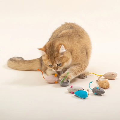 Funny Plush Cat Toy Soft Solid Interactive Mice Mouse Toys For Funny Kitten Pet Cats Playing Scratch Training Game Supplies