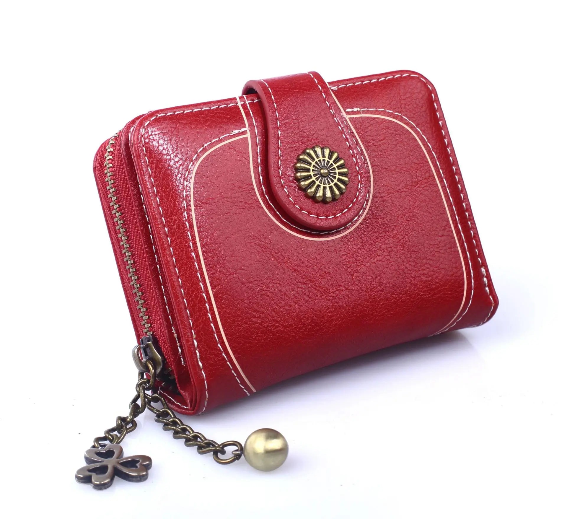 Women Wallets and Purses PU Leather Money Bag Female Short Hasp Purse Small Coin Card Holders Blue Red Clutch New Women Wallet - Smarsty