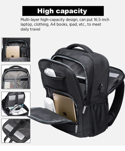 BANGE Sling Travel Laptop Backpack Fits 15.6 Inch Laptop for Men and Women Waterproof with Side Mesh Pocket USB Charging Port - Smarsty