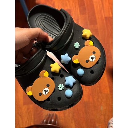 10pcs Shoe Decorative Stickers Shoes Charms Removable Cute Bear Stars Shoe Accessories for Girls Summer Shoes DIY Gift