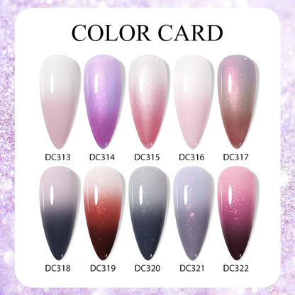 Auroras Thermal Rubber Base Gel Nail Polish Long Lasting Glitter - Smarsty