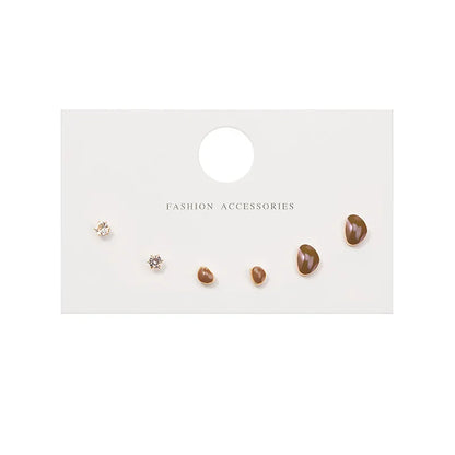 4 Pair Silver Heart Stud Earrings Set Cute Gift Everyday - Smarsty