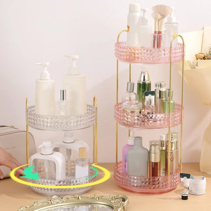 Multifunctional Lipstick Storage Box Rotating Drawer Makeup Box Transparent Desktop Skin Care Product Storage Rack by Smarsty