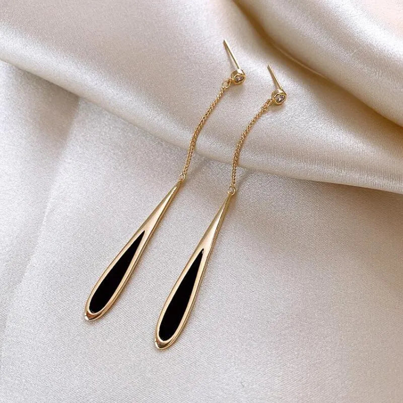 Geometric Square Drop Earrings for Women with Long Tassels - Smarsty
