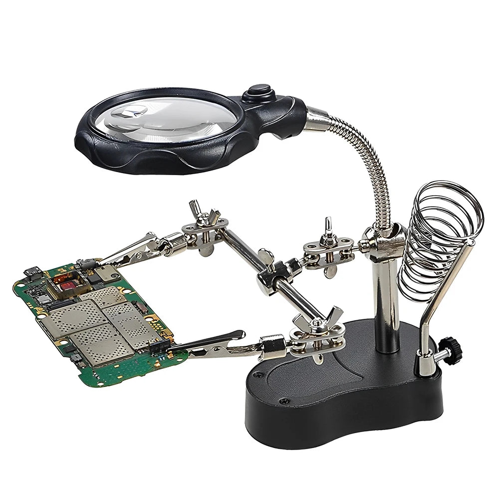 Welding Clip Magnifier with LED Light and Stainless Steel Durability - Smarsty