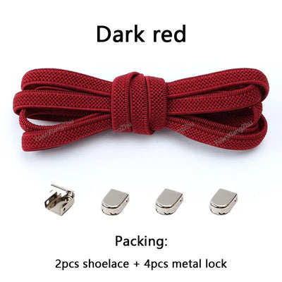 No tie Shoe laces Elastic laces Sneakers Flat Shoelaces without ties Quick Shoelace for Shoes Kids Adult One Size fits All Shoes - Smarsty
