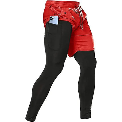 Men's Sport Pants 2 in1 Training Athletic Tracksuits Sportswear Workout Male Jogging Trousers Gym Fitness Running Pants Men - Smarsty