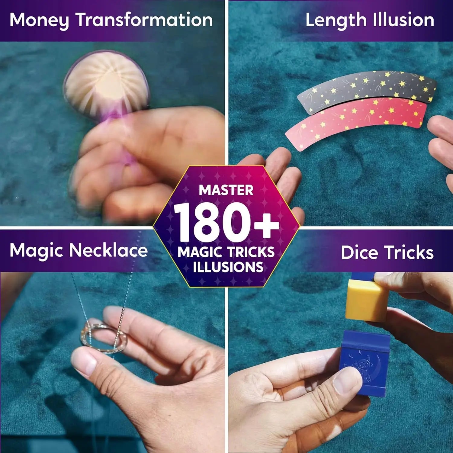 JOYFY 180+ Magic Set Kids Magic Trick Kit Amazing Magician Toy with Step-by-Step Video Lessons for Kids Easy Tricks