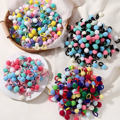 Kids Plush Ball Hair Bands Soft Comfortable Scrunchies - Smarsty