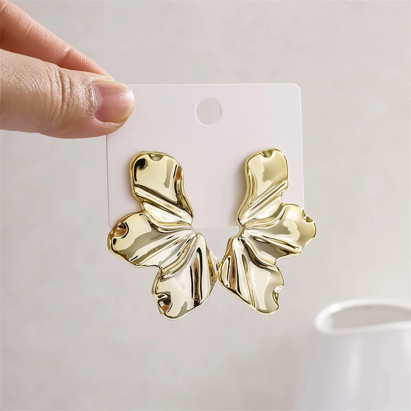 Gold Irregular Dangle Earrings for Women with Unique Style - Smarsty
