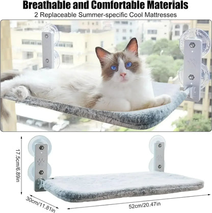 Cordless Cat Hammock With Suction Cups For Sunbathing - Smarsty