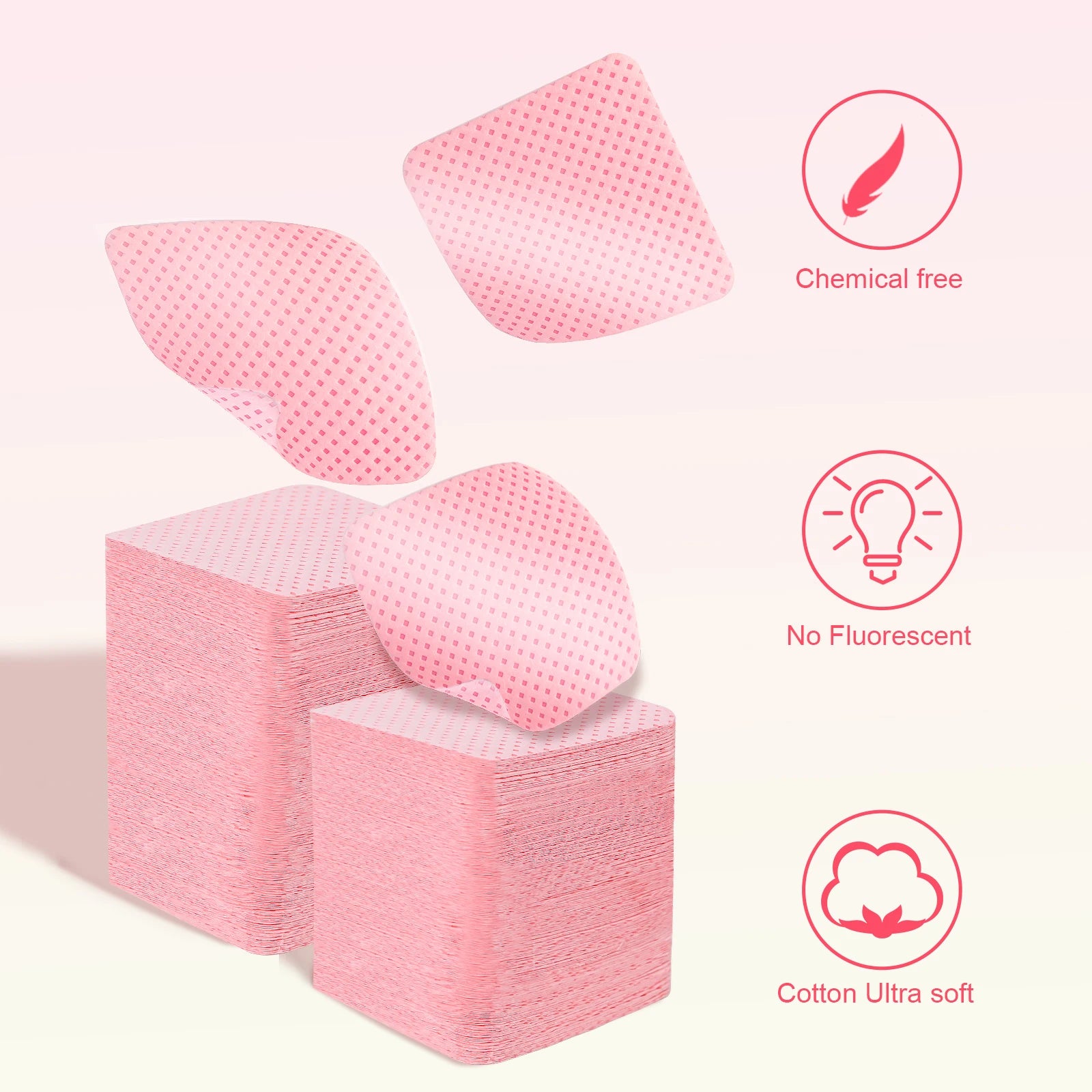 1080pcs Boxed Nail Art Lint-Free Eyelash Glue Wipes Paper Gel Polish Remover Clean Glue Cotton Pads Beauty Cleaning Tools - Smarsty