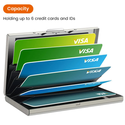 Card Holder Wallet Minimalist Slim Metal RFID Blocking Card Protector Pop Up Credit Card Wallets for Men - Smarsty