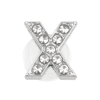 1PC Shoe Charms Glitter Rhinestone Letter Crystal Alphabet Shoes Charm Decorations Jewelry Slider Bracelet Wristbands Accessorie