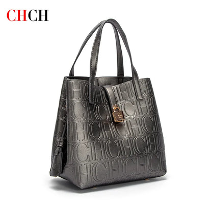 Women Tote Bag Steel Embossed Handheld Casual Purse - Smarsty