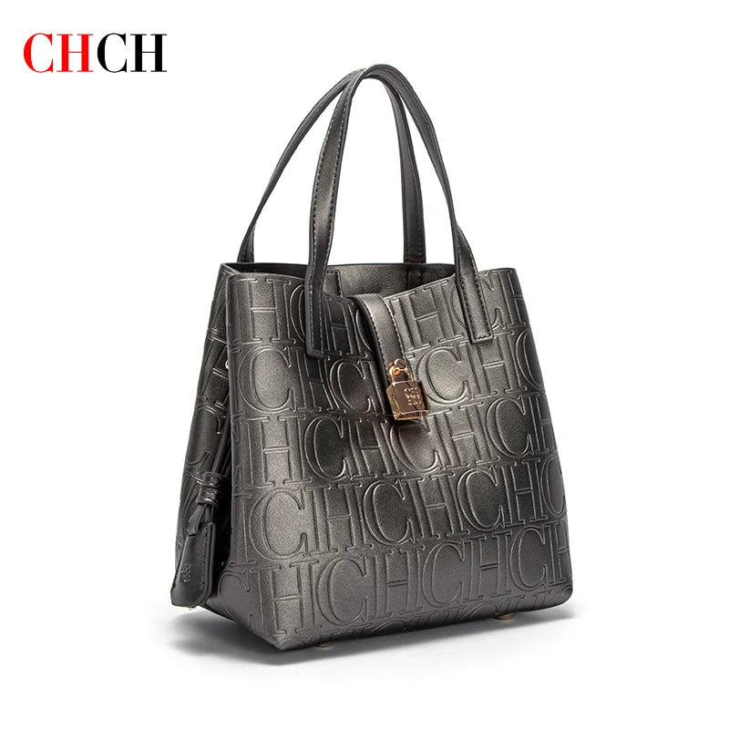 Women Tote Bag Steel Embossed Handheld Casual Purse - Smarsty