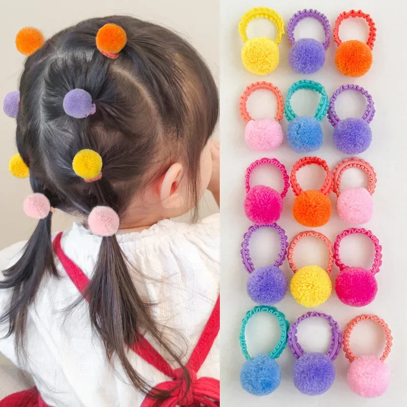 20 Pack Girls Plush Hair Bands Soft Colorful Ties Set - Smarsty