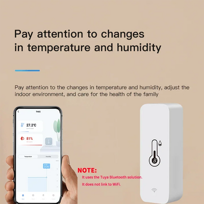 Tuya Smart Temperature and Humidity Sensor with Bluetooth Control - Smarsty
