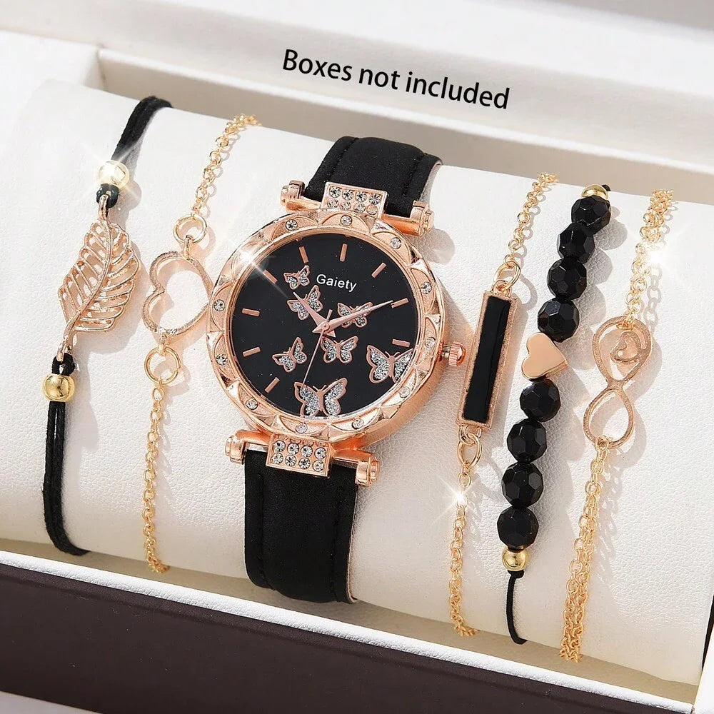 Luxury Leather Watch Set for Women with Elegant Design - Smarsty