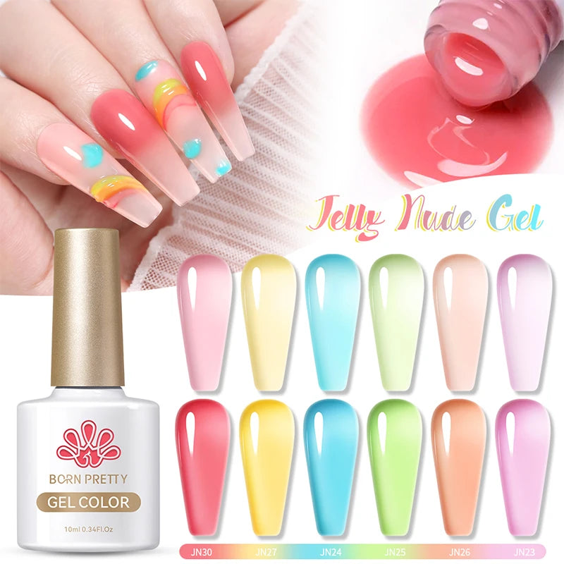 Born Pretty 10ml Translucent Jelly Gel Nail Polish - Smarsty