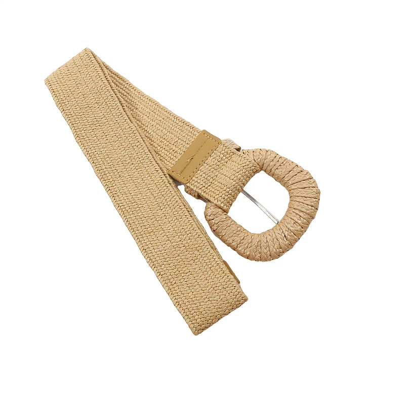 Retro Women Braided Wide Pin Buckle Belt Summer Fashion - Smarsty