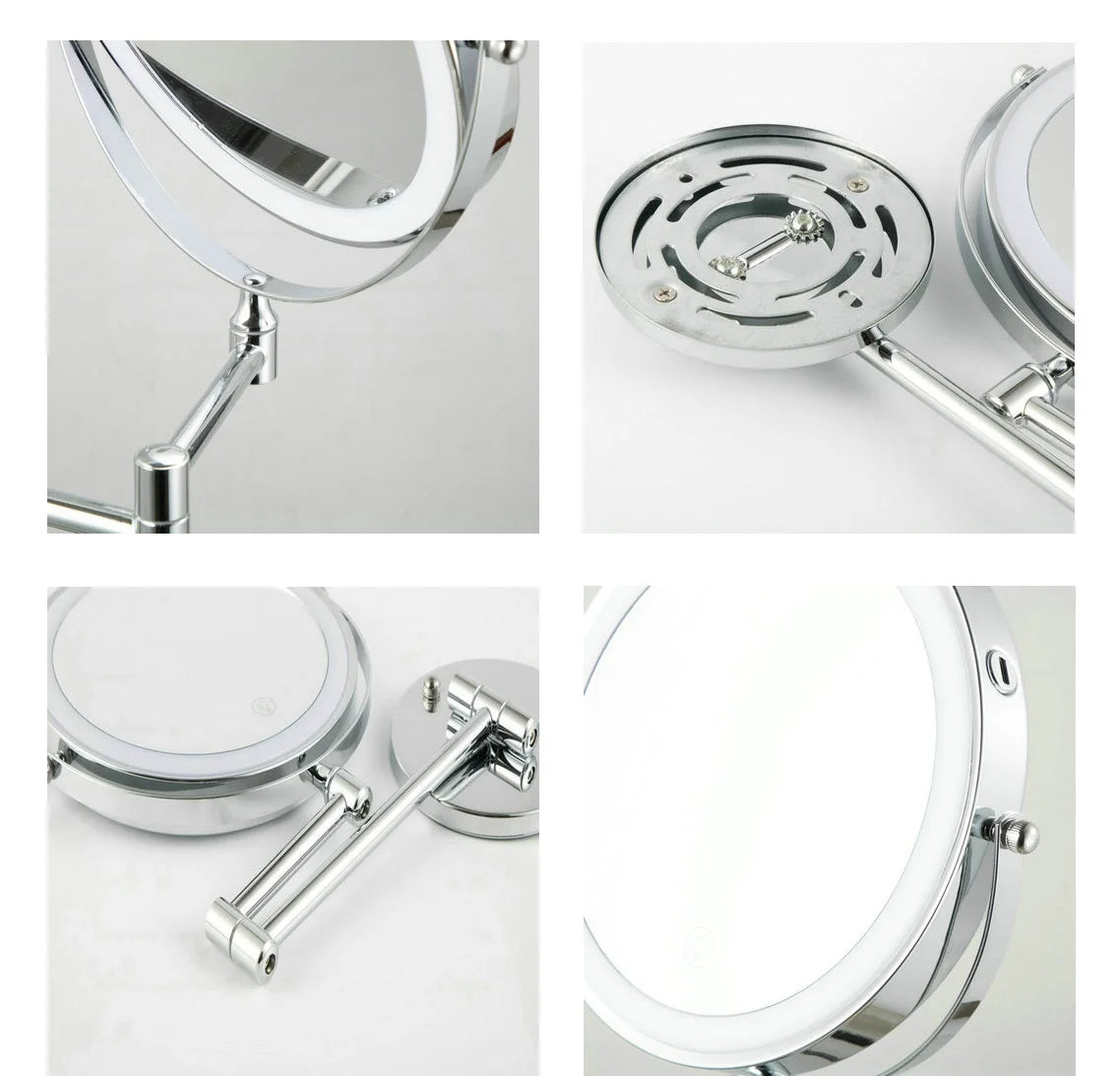 8 Inch USB Rechargeable Shower Mirror with LED Lights - Smarsty