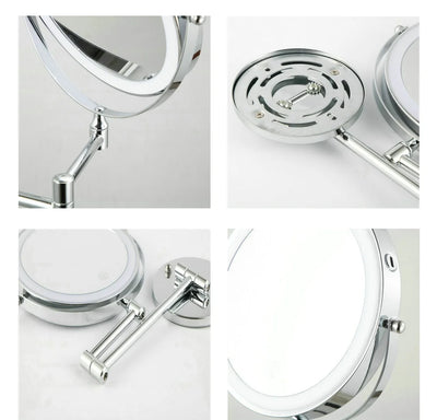 8 Inch USB Rechargeable Shower Mirror with LED Lights - Smarsty