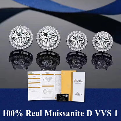 D VVS1 Moissanite Stud Earrings S925 Platinum Plating - Smarsty