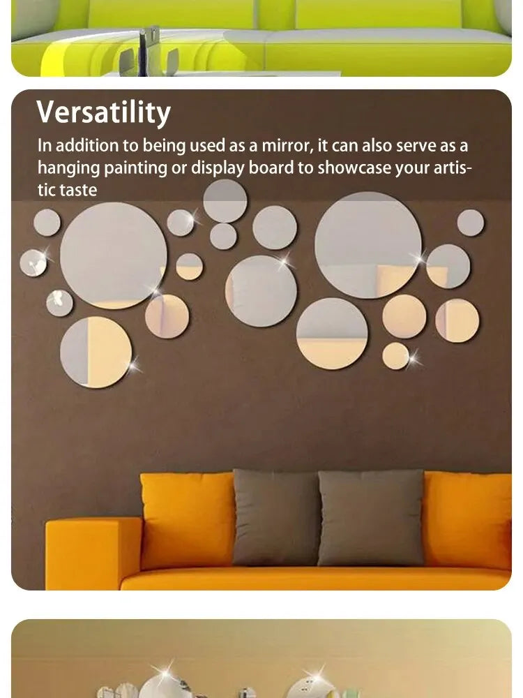 3D Acrylic Mirror Wall Stickers for Stunning Room Decor - Smarsty
