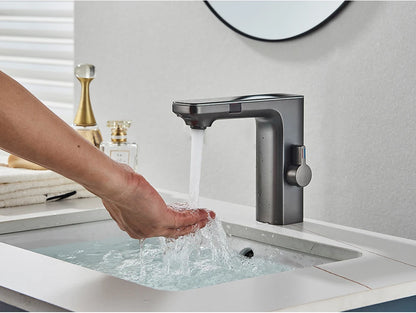 White Smart Sensor Basin Faucet with Digital Display - Smarsty