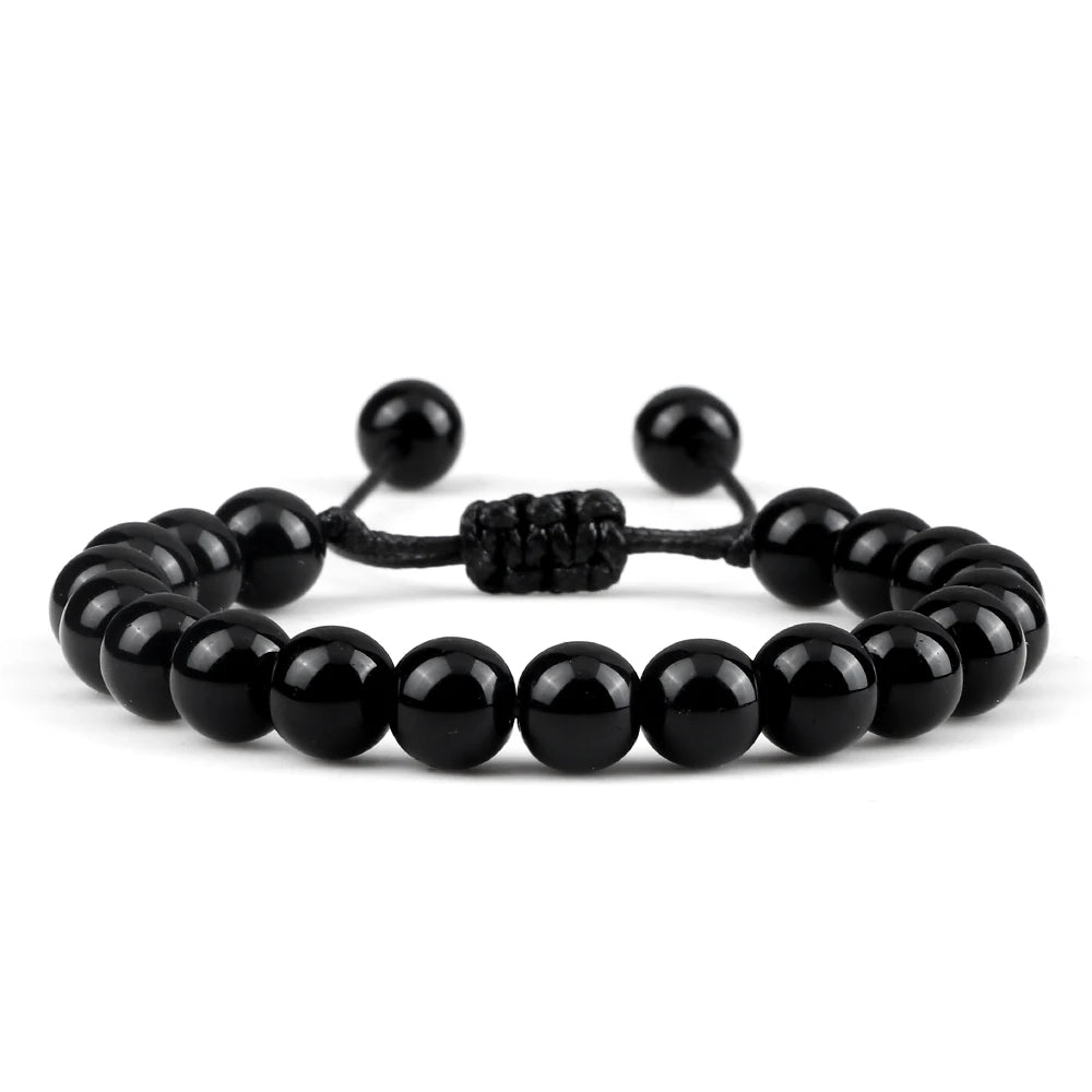 Adjustable 8mm Tiger Eye Beads Bracelet for Yoga Healing - Smarsty