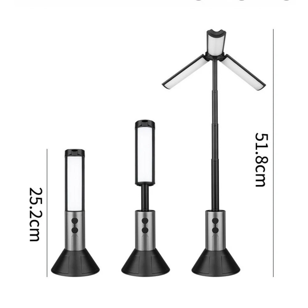 Upgraded Camping LED Telescopic Flashlight with Tripod Rechargeable Emergency Lamp Outdoor Portable orch Light Table Lamp Tent by Smarsty
