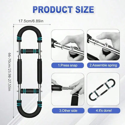 Adjustable Twister Arm Trainer Chest Exerciser, Portable Detachable Twister Bar, 44–110 lb Resistance