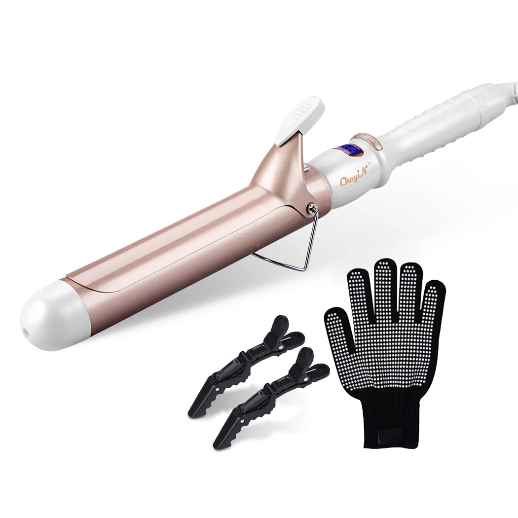 CkeyiN Professional Ceramic Hair Curler with Adjustable Temperature - Smarsty